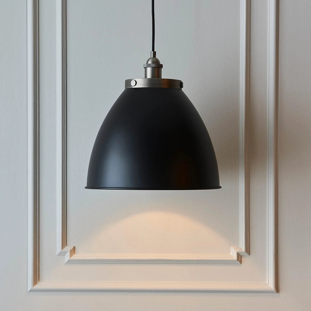 Lampada a sospensione industriale Ø34 nero opaco E27