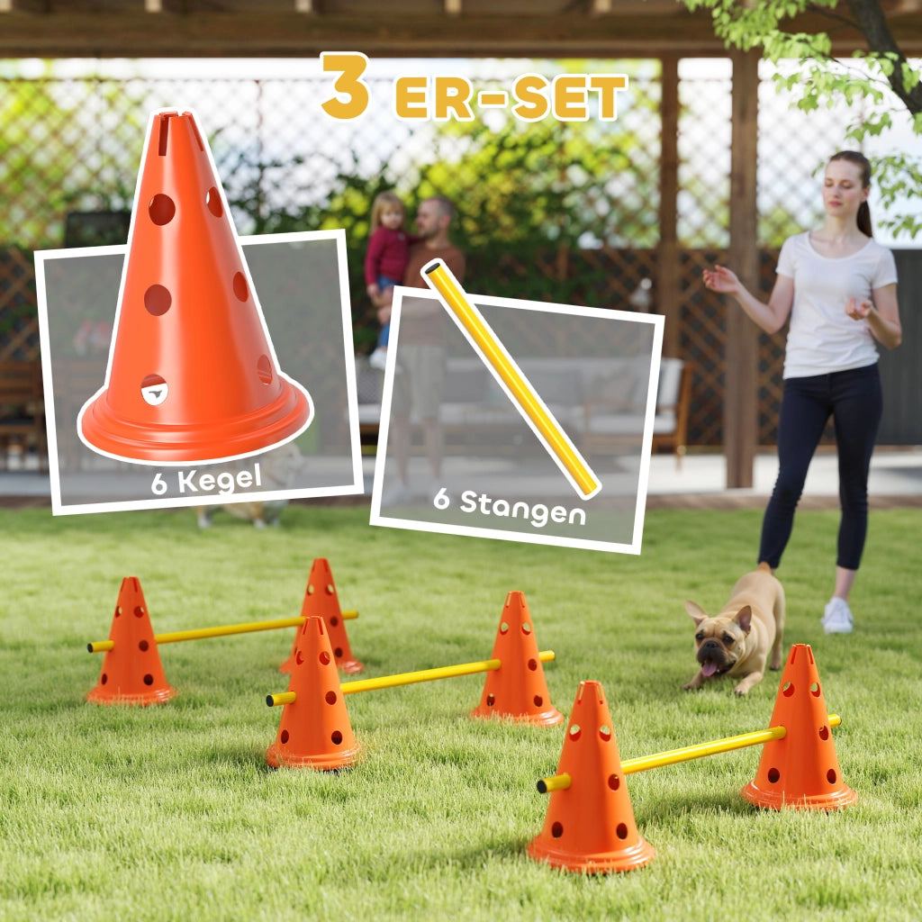 Set Agility per Cani con 6 Coni e 3 Ostacoli ¨C zephmum ¨C Nero