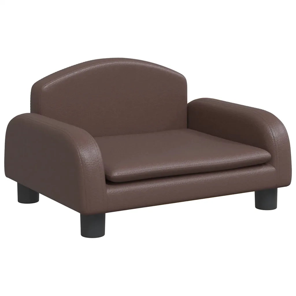 Divano per Bambini-Sofa-Divanetto Marrone 50x40x30 cm in Similpelle