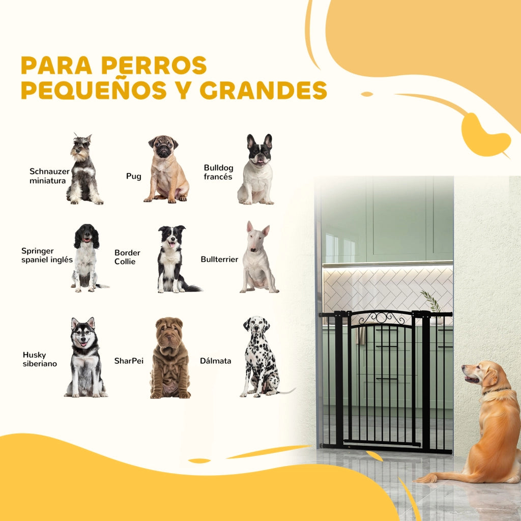 Barriera per Cani Regolabile ¨C Minimal ¨C Nero 76-104 cm