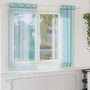 Tende in Voile con Occhielli 2 pz Turchese 4102144