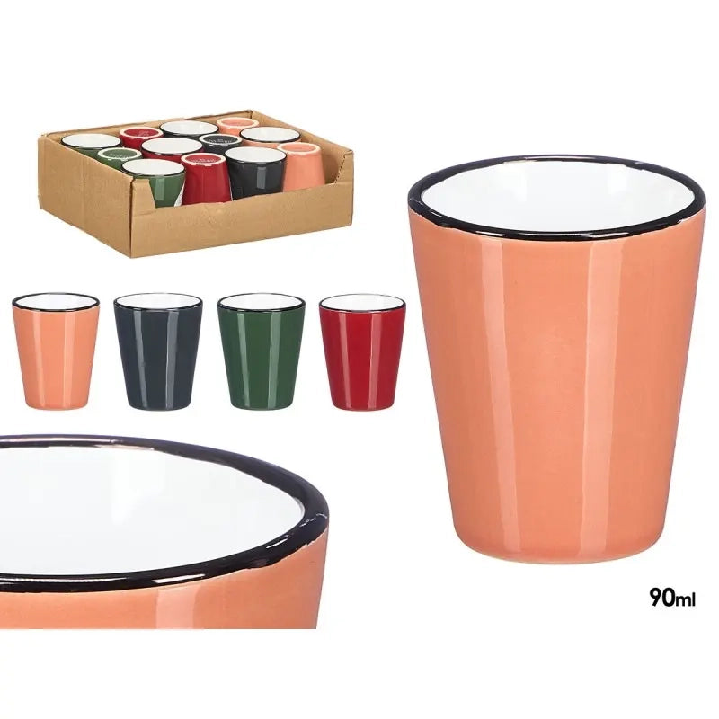 Bicchiere in ceramica 90 ml colori scuri assortiti