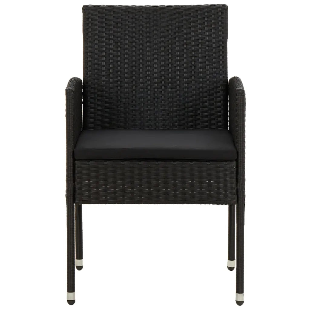 Set da Pranzo per Esterni 9 pz in Polyrattan Nero 3120111