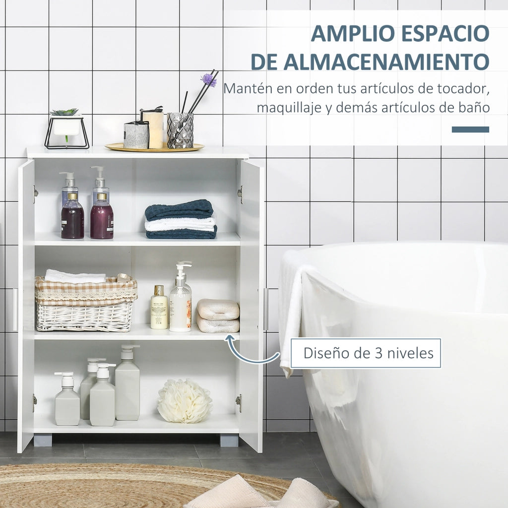 Mobile Bagno con Ante e Ripiani Regolabili ¨C Minimal ¨C 60x30x80 Bianco