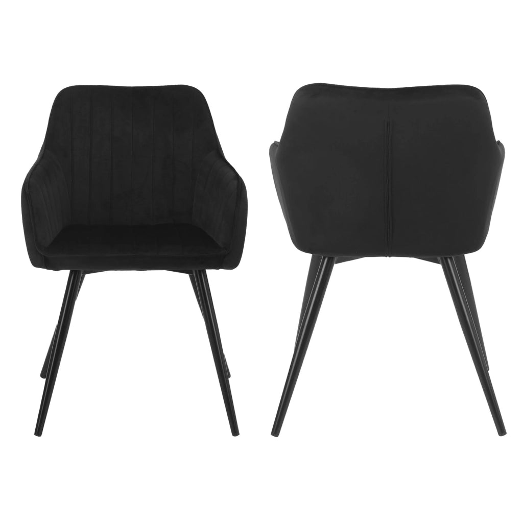 Sedia BERTILLE in velluto nero