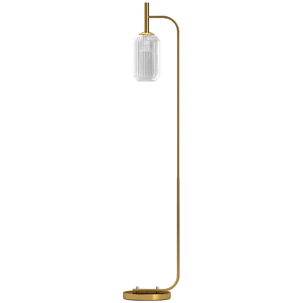 Lampada da terra ¨C Minimal ¨C metallo oro 29x25x152 cm