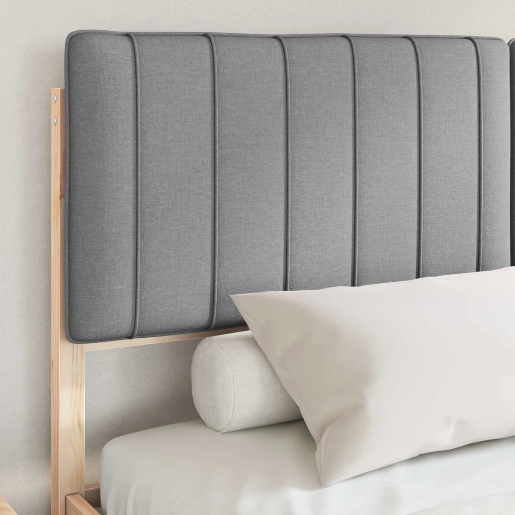 Letto con Testiera Rivestita Grigio chiaro 150 x 200 cm