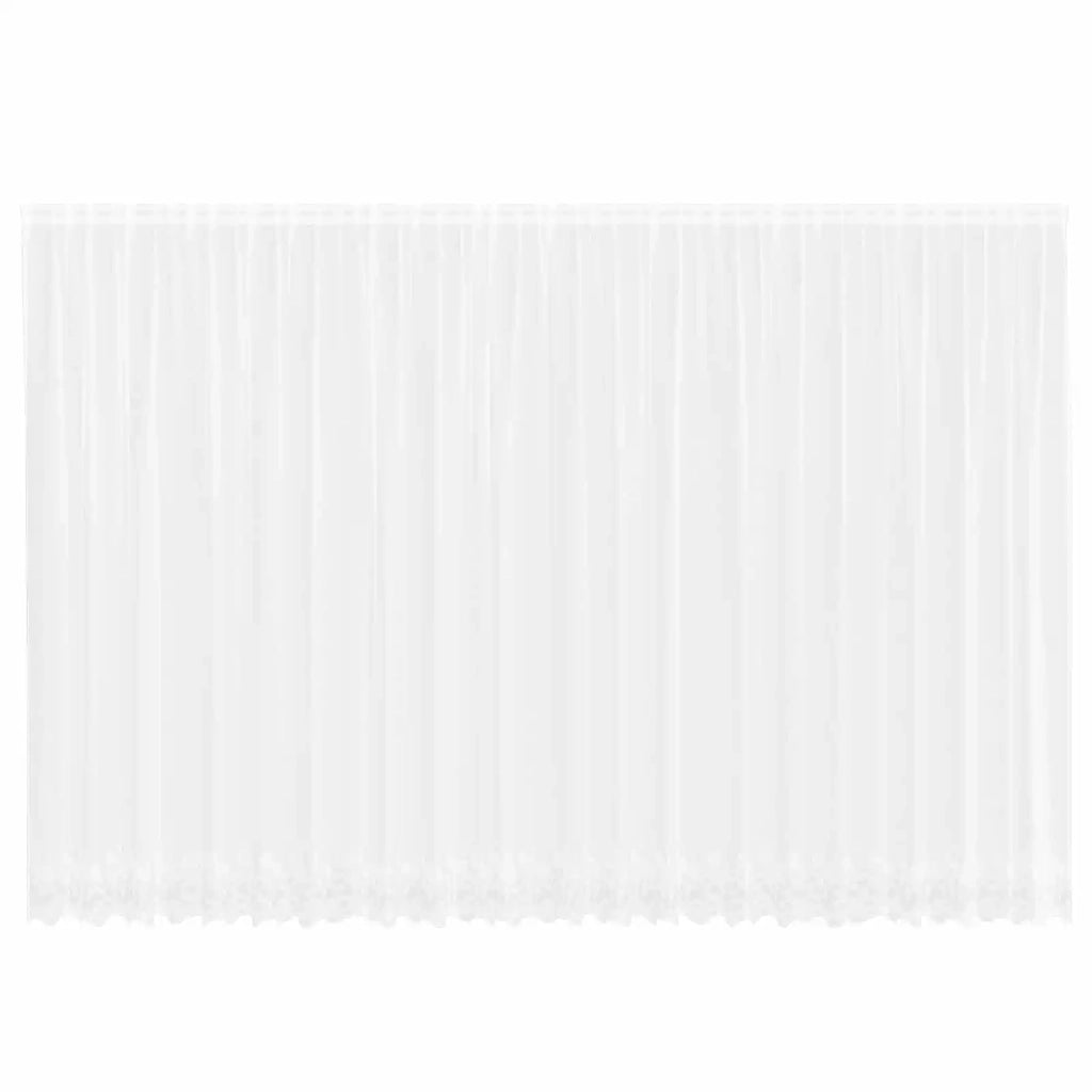 Tenda in Pizzo con tende Bianco 200 x 600 cm Poliestere 4107936