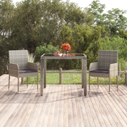 Sedie da Giardino con Cuscini 2 pz in Polyrattan Grigie 319886