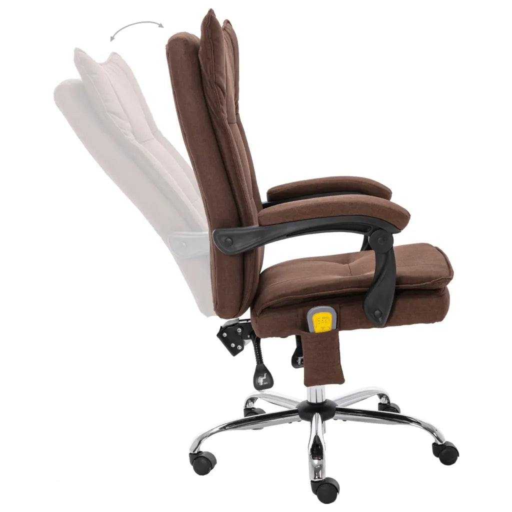 Sedia Massaggiante da Ufficio Marrone in Tessuto 20371