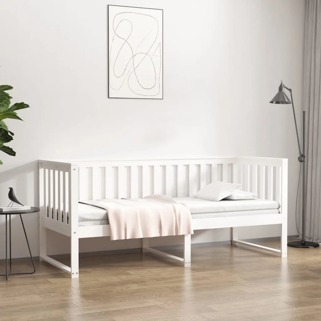 Letto singolo | Letto per adulti | Dormeuse senza Materasso Bianca 80x200 cm Legno Massello Pino