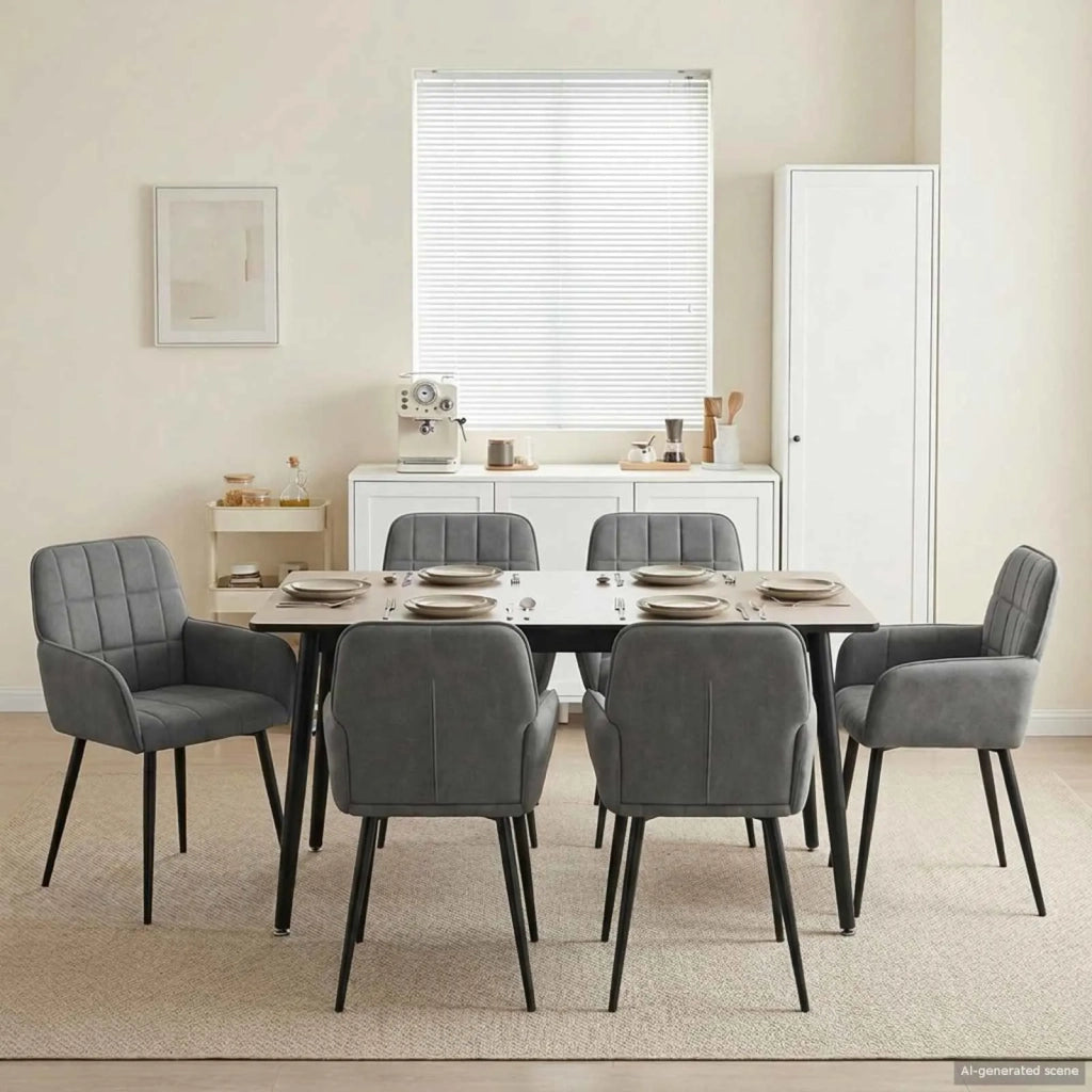 Sedie da pranzo 6 pcs Velluto (V) Grigio Scuro 3428176