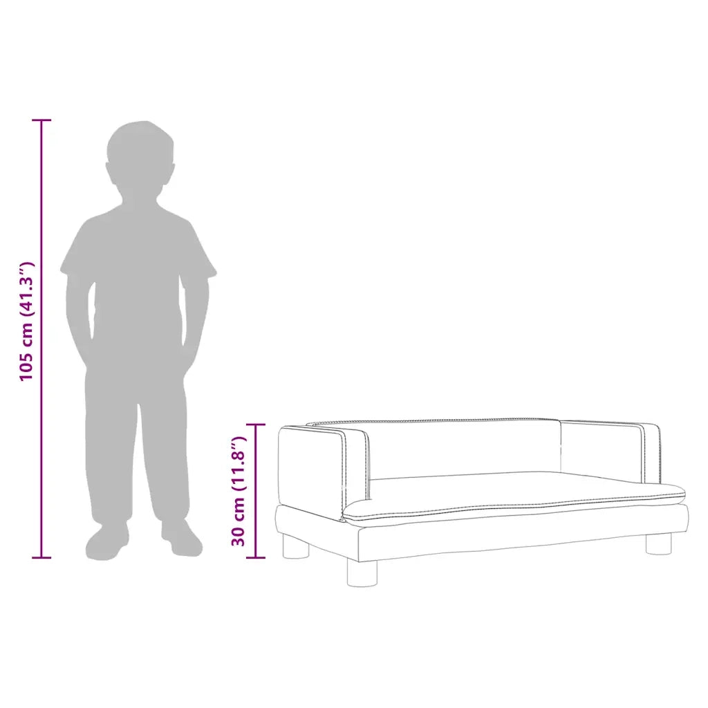 Divano per Bambini-Sofa-Divanetto Crema 80x45x30 cm in Velluto