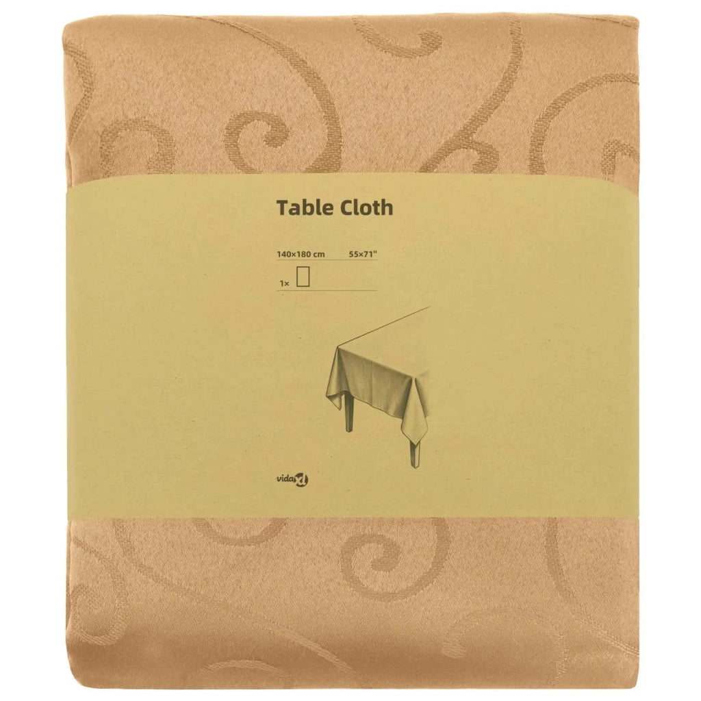 Tovaglia da Tavolo Rettangolare Beige 140 x 180 cm 42040103