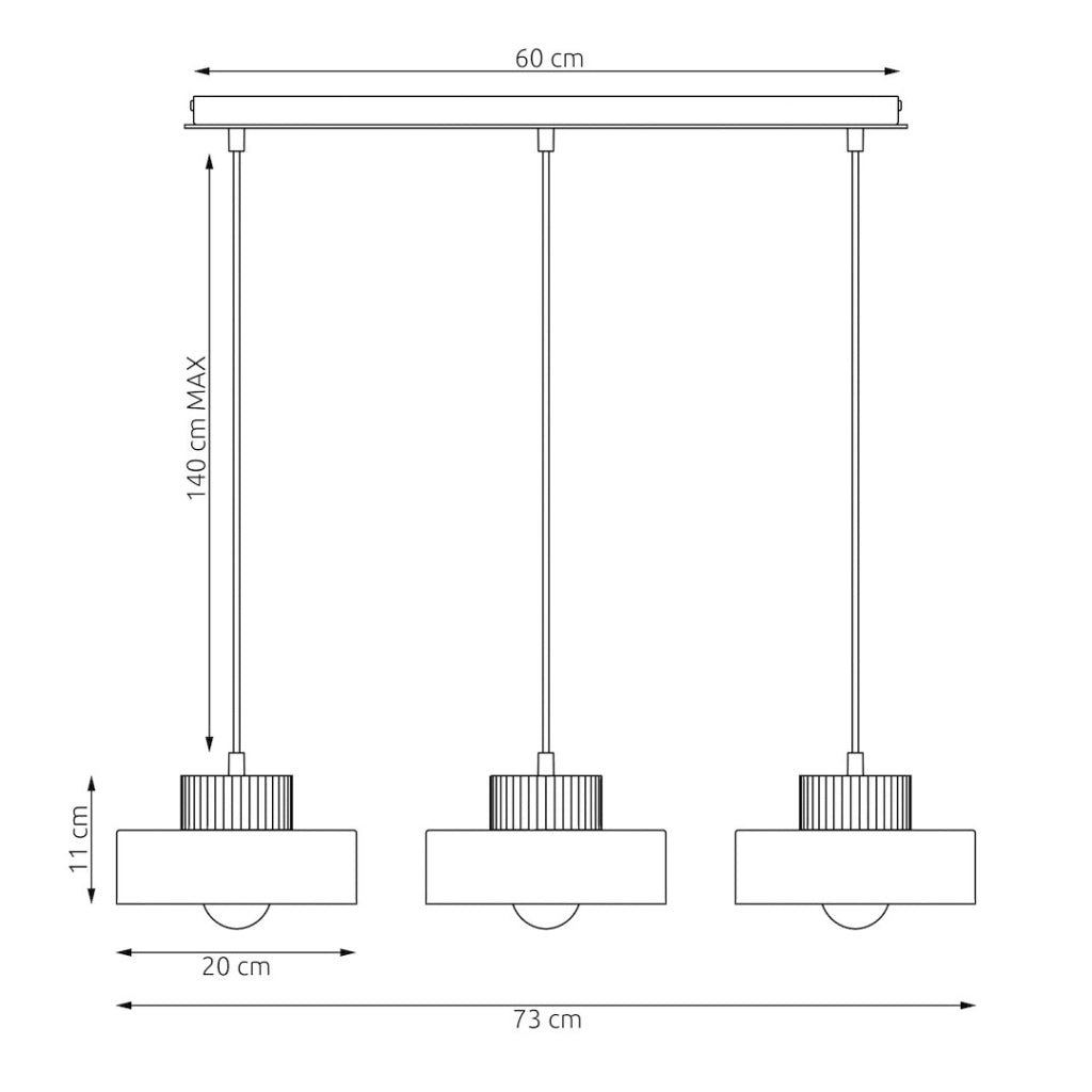 Lampada a sospensione KIVI 3xE27 bianca legno Emibig