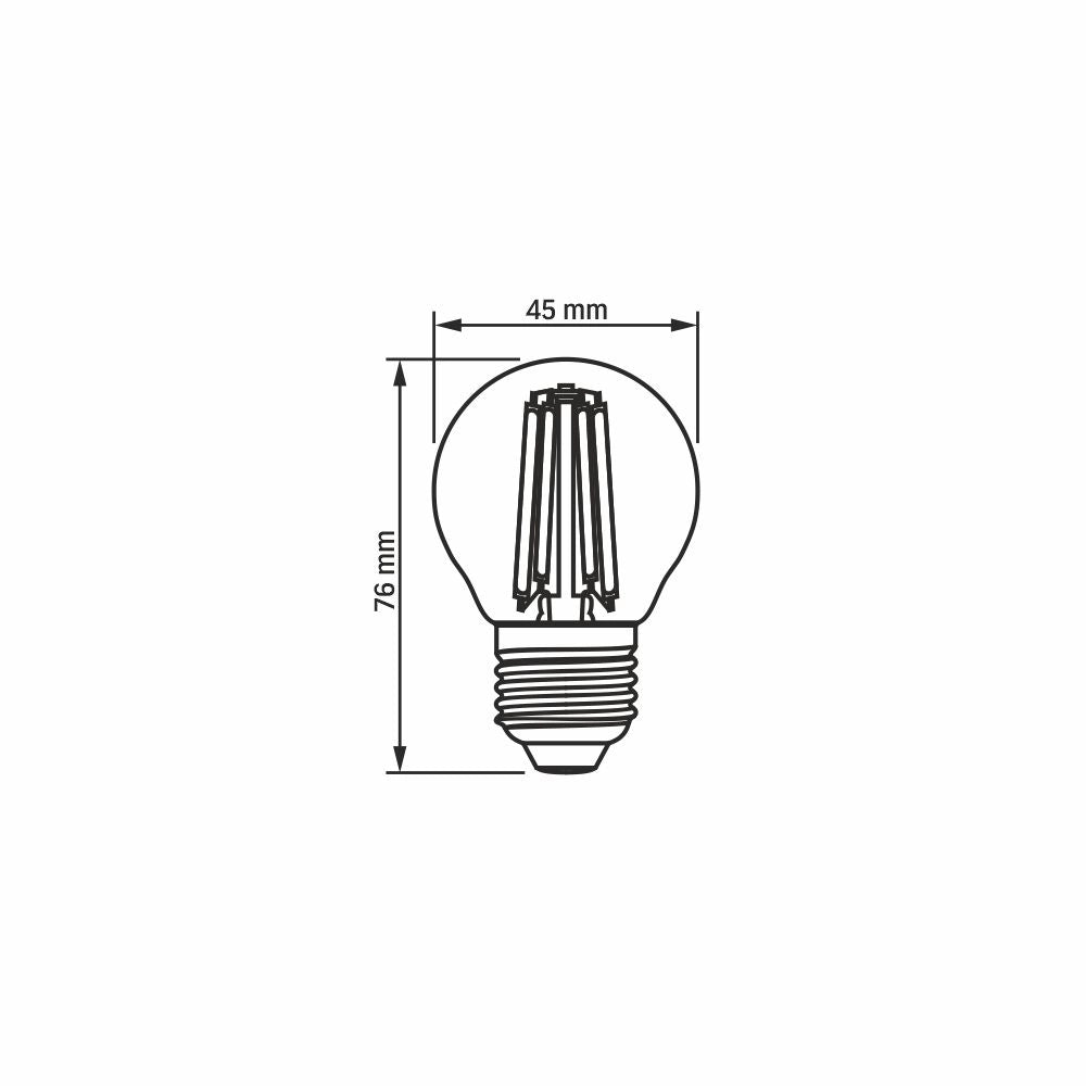 Lampadina LED filamento G45 6W E27 3000K 806lm Videx