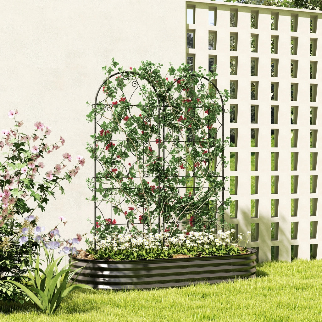 Griglia per rampicanti set 2 pezzi ¨C Xylo ¨C metallo nero 50x150 cm