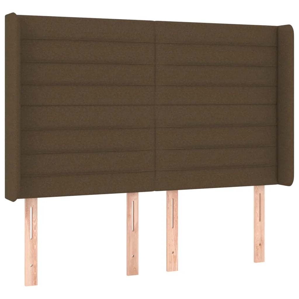 Letto a Molle Materasso e LED Marrone Scuro 140x200 cm Tessuto 3138400