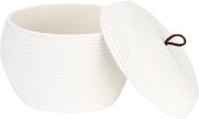 Organizzatore multifunzionale con coperchio di canapa, 13 x 9 pollici (grande, bianco)