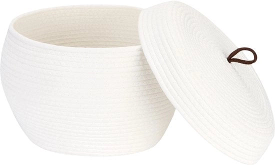Organizzatore multifunzionale con coperchio di canapa, 13 x 9 pollici (grande, bianco)