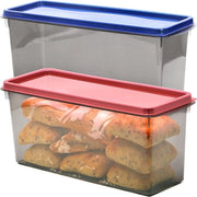 2 contenitori per pane in plastica con coperchio