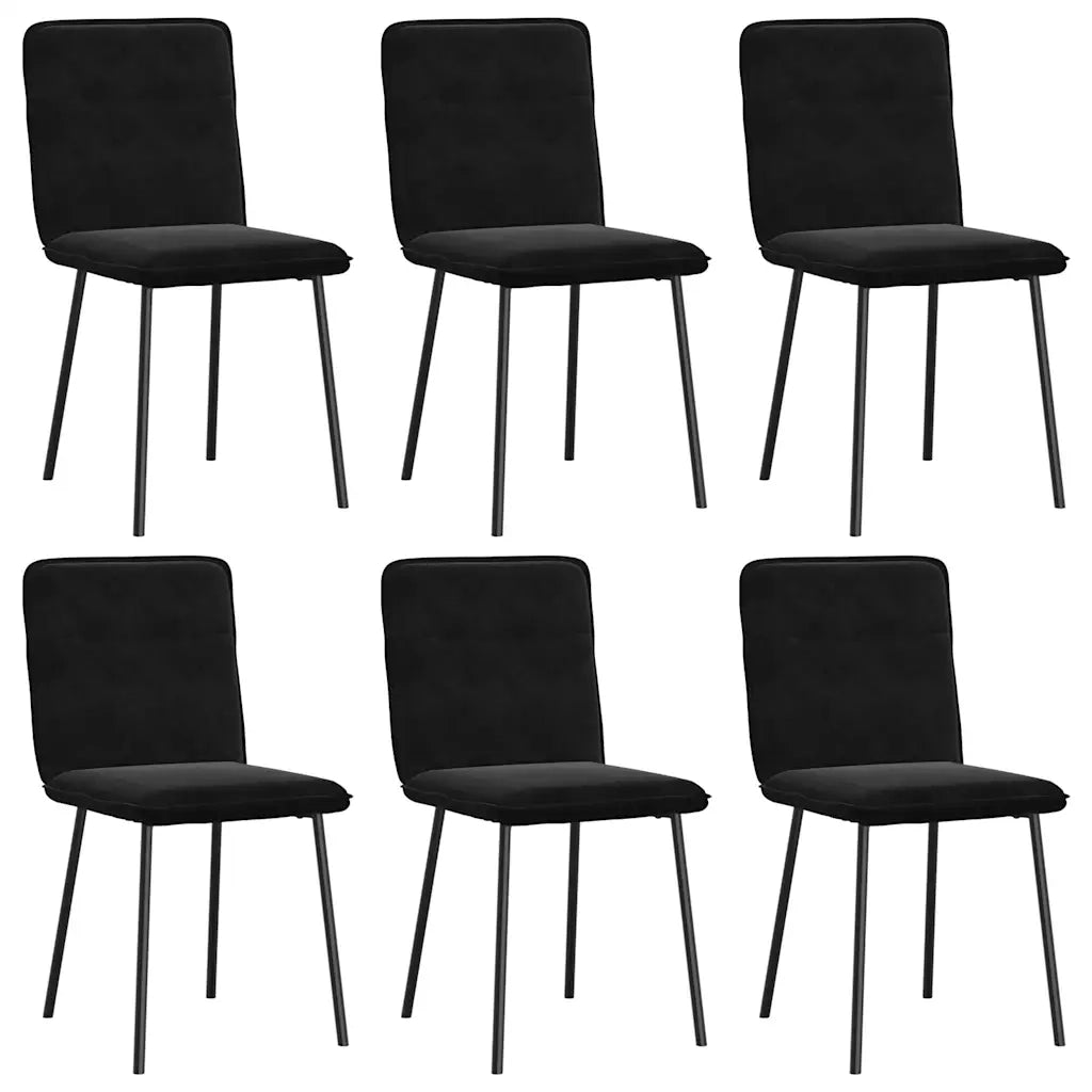 Sedie da Pranzo 6 pz Nere in Velluto 3315585