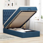 Pouf Letto con Materasso Blu 100x200 cm in Tessuto 3313222
