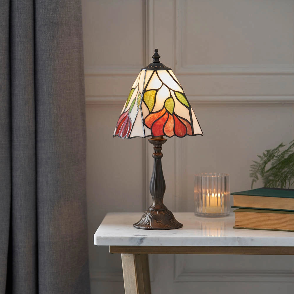 Lampada da tavolo Tiffany Botanica vetro floreale E14