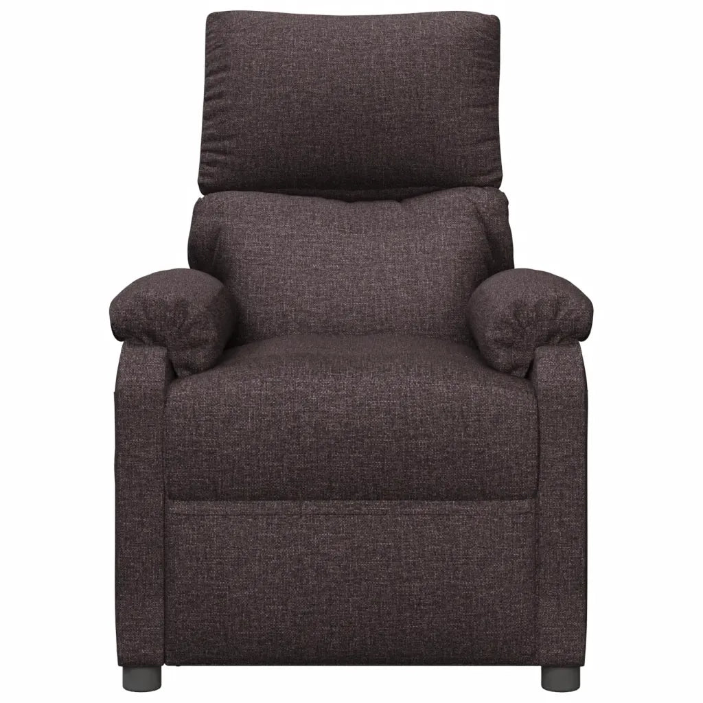 Poltrona Reclinabile Marrone Scuro in Tessuto 342455