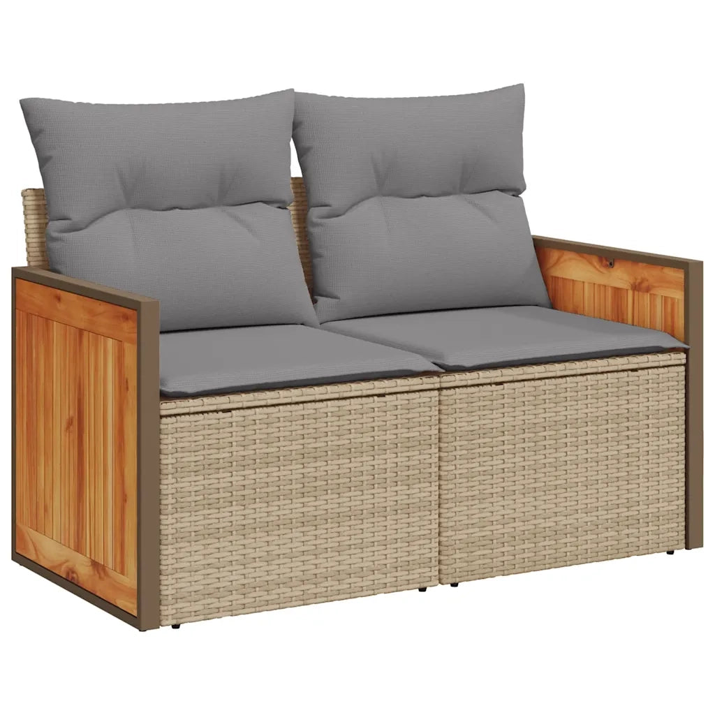 Set Divano da Giardino 5 pz con Cuscini Beige in Polyrattan 3328165