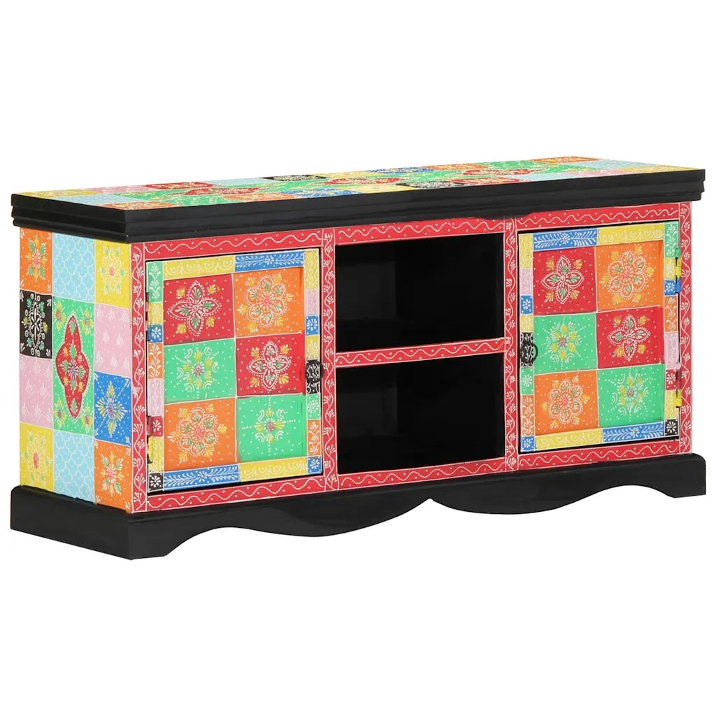 Mobile TV Multicolore 100 x 35 x 50 cm Legno di mango massello 4017571