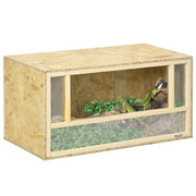 Terrario in legno per rettili con porta scorrevole in vetro ¨C Minimal ¨C 80x40x40 cm naturale