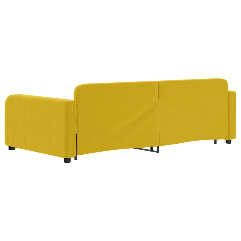 Divano Letto con Letto Estraibile Giallo 100x200 cm in Velluto 3196941