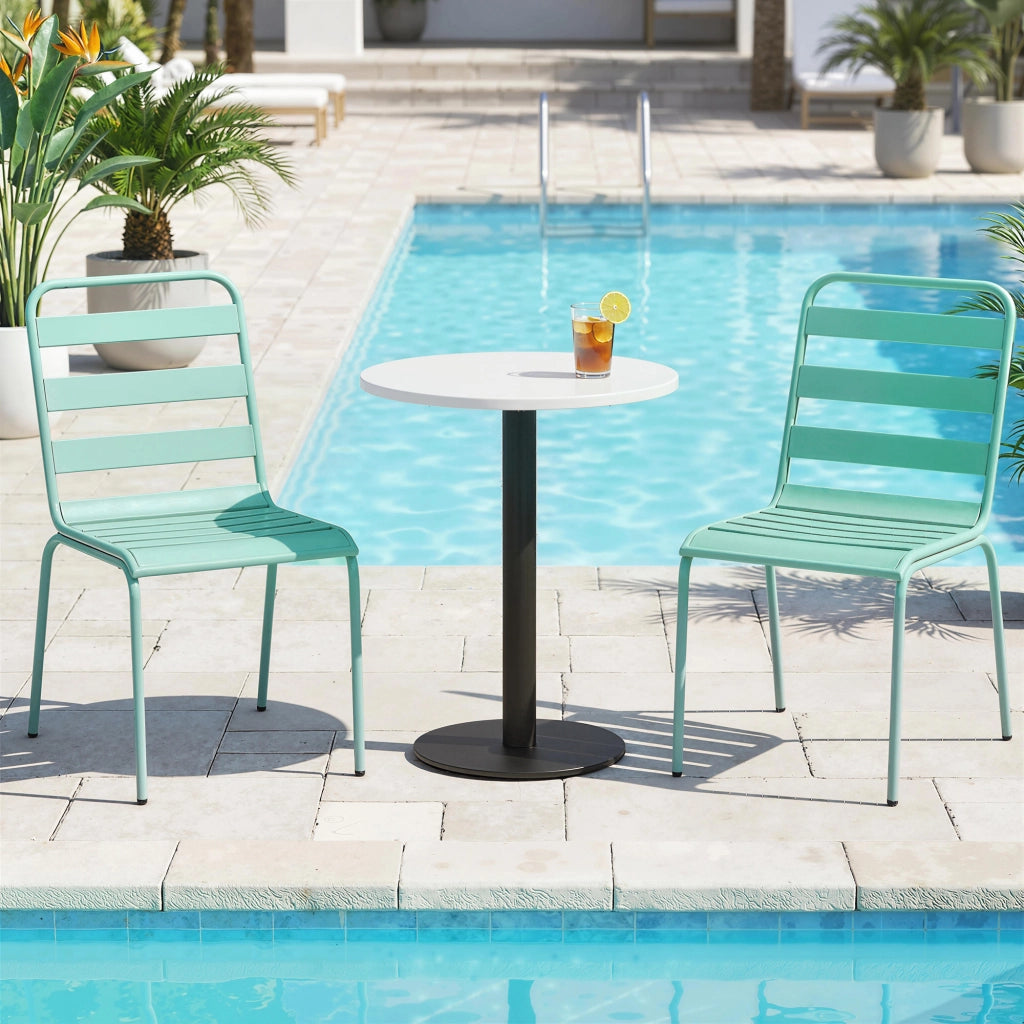Sedia da Giardino Impilabile ¨C Minimal ¨C Verde, Metallo