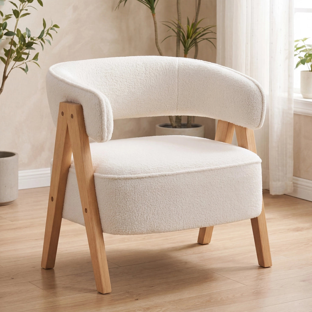 Poltrona relax in tessuto ¨C Minimal ¨C 70x64x71 cm, bianco
