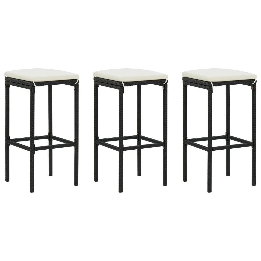 Set Bar da Giardino 4 pz con Cuscini Nero 3064876