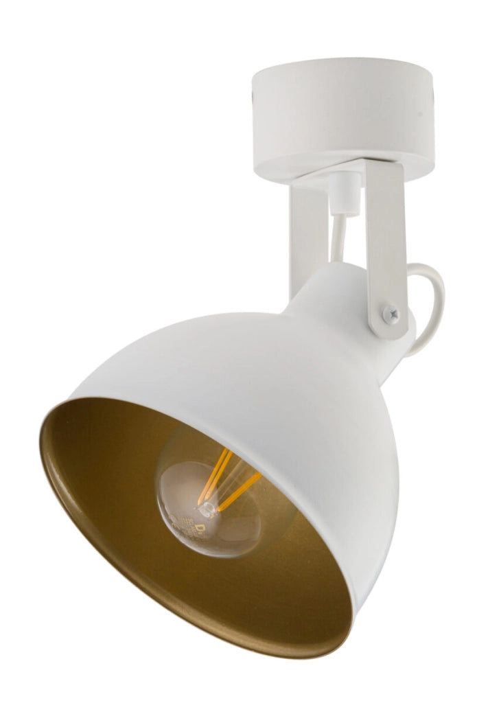 Faretto soffitto loft bianco oro orientabile E27 Mars Sigma