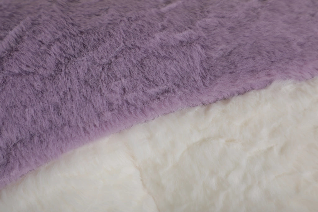 Poltrona sacco XXL in pelliccia sintetica multicolore con imbottitura in spugna sminuzzata ¨C Xylo ¨C Rosa+Bianco+Viola