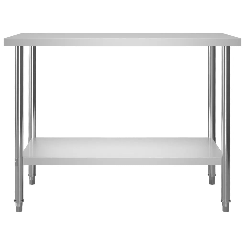 Tavolo Lavoro Cucina con Mensola 120x60x150 cm in Acciaio Inox 3054470