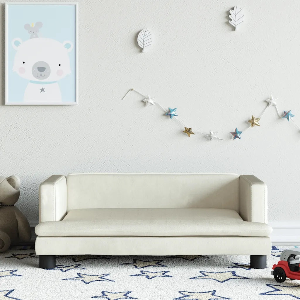 Divano per Bambini-Sofa-Divanetto Crema 80x45x30 cm in Velluto