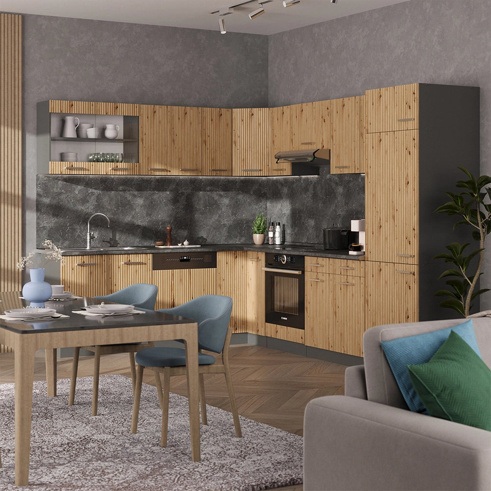 Vicco Frontale cucina Rovere artigianale 59.2 x 59 cm frontale del mobile per pensile con vetro