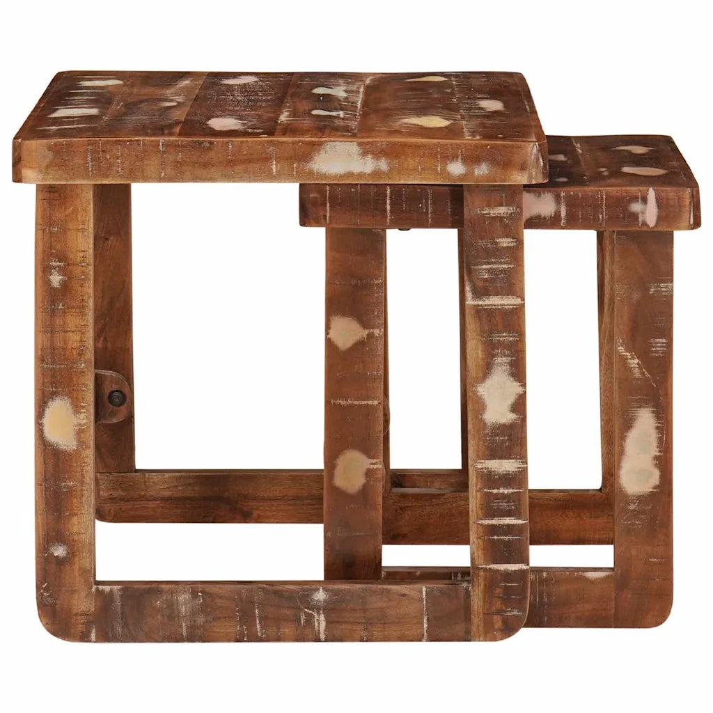 Tavoli da annidamento 2 pcs Marrone Legno Recuperato Massello 4104558