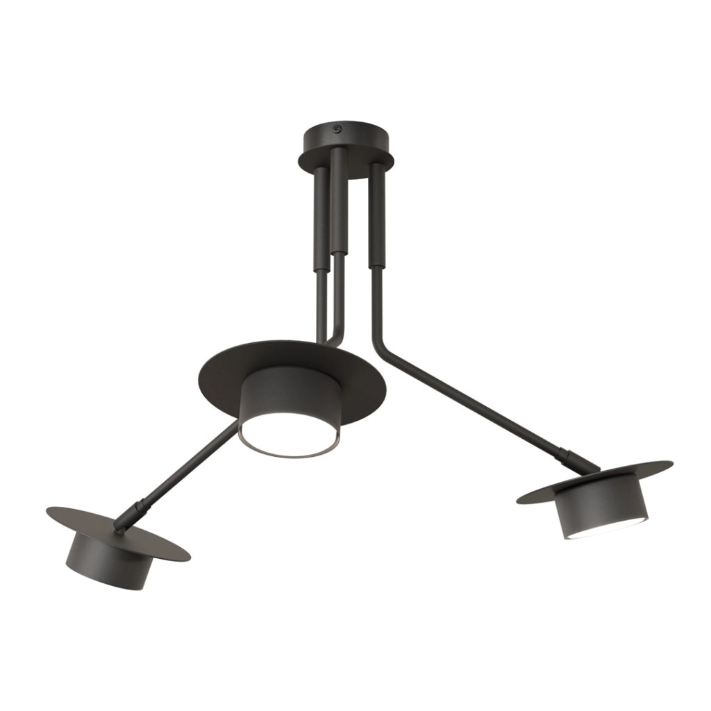 Plafoniera nera bracci geometrici 3xGX53 12W MIZU Emibig