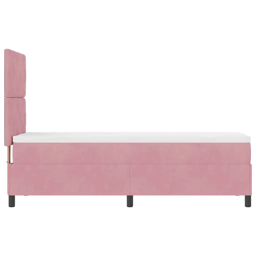 Letto a Sorgente LED con materasso Rosa 80 x 200 cm Velluto 3343345