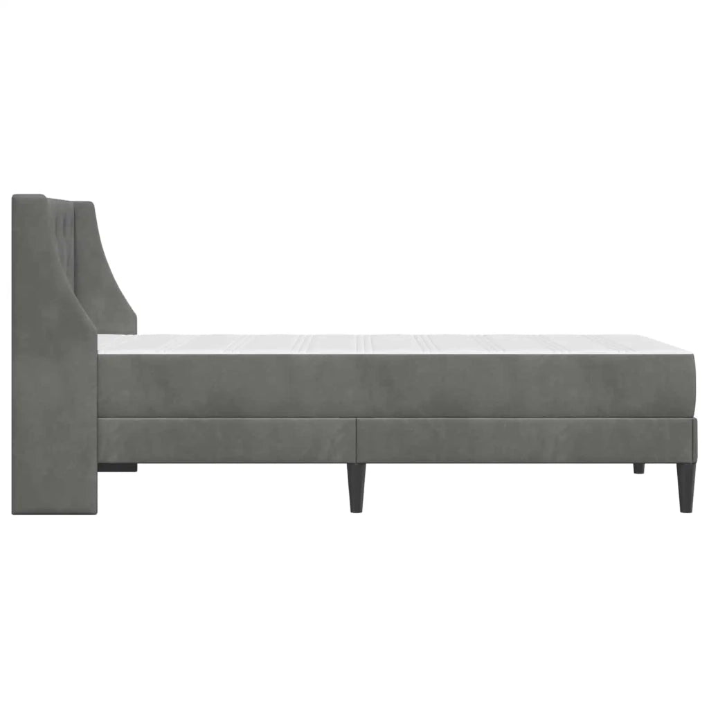 Struttura letto con materasso-Giroletto Grigio scuro 100 x 200 cm Velluto 534940