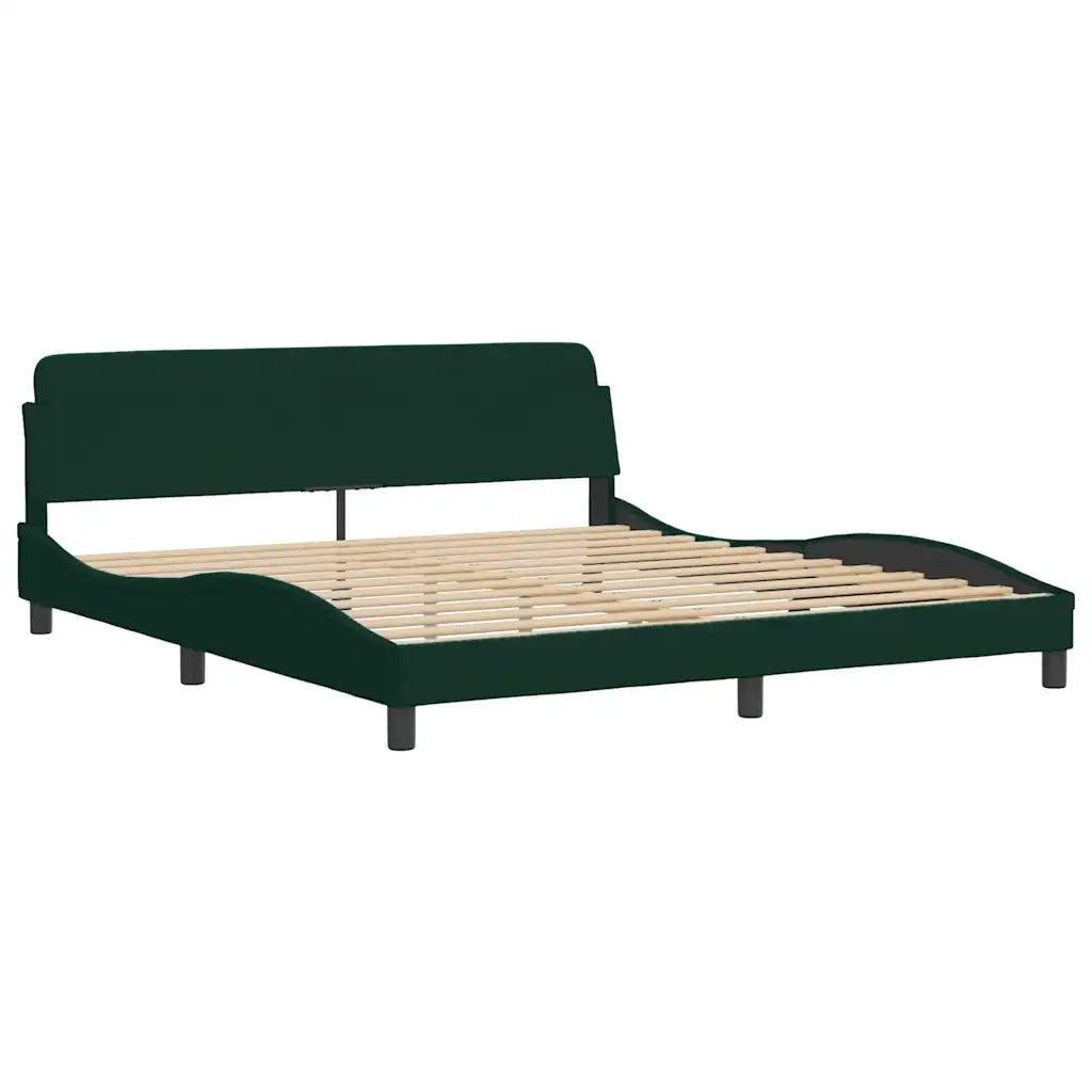 Giroletto senza Materasso Verde Scuro 180x200 cm in Velluto 3207938