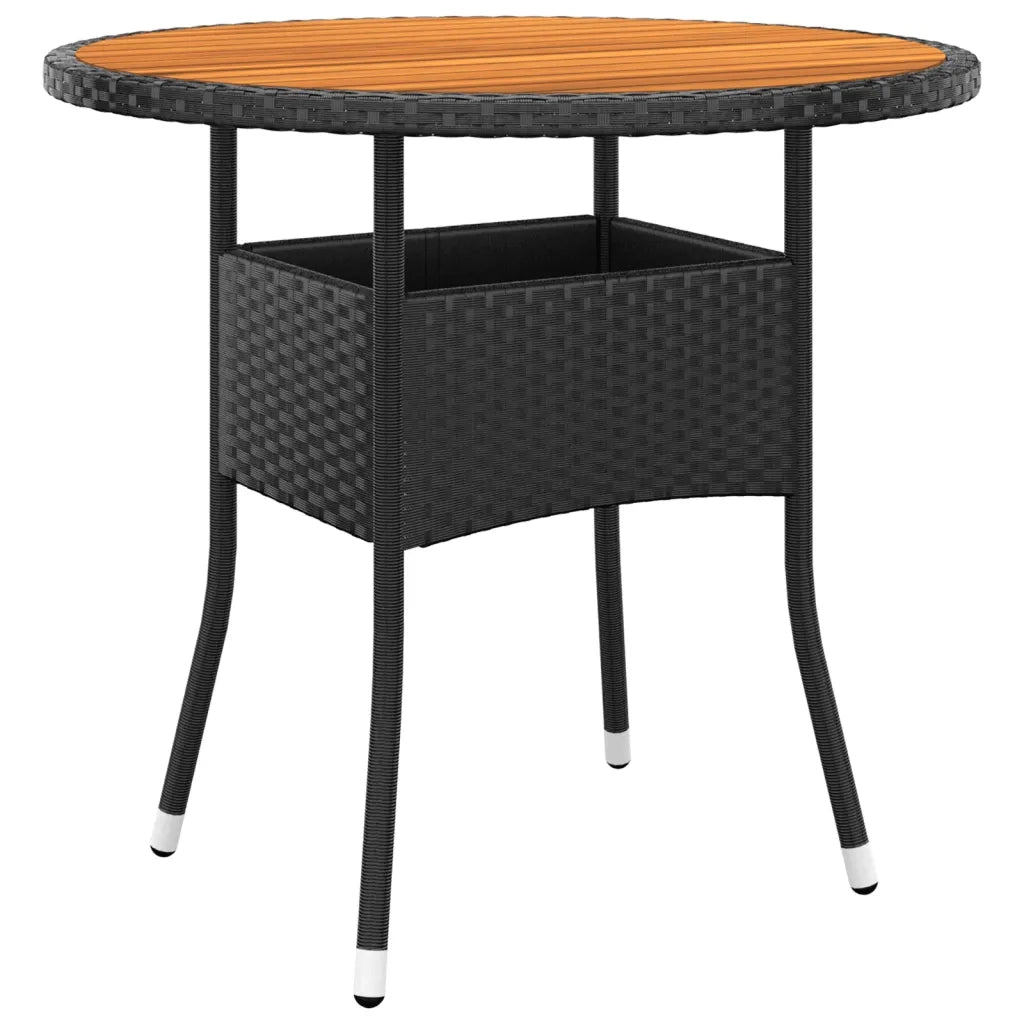 Set da Pranzo per Giardino 5 pz | Set Salotto da Giardino in Polyrattan Nero