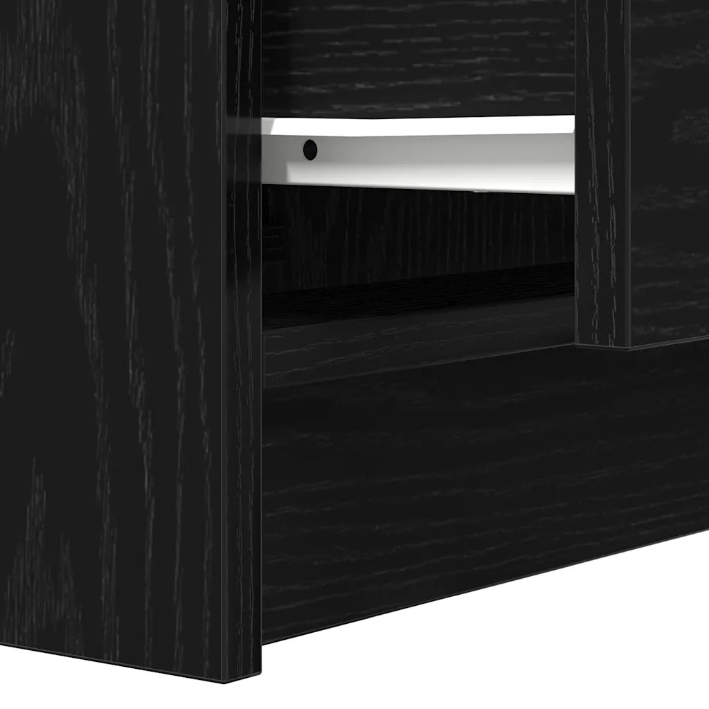 Comodino con 2 Cassetti Nero 38x34x80 cm 861357