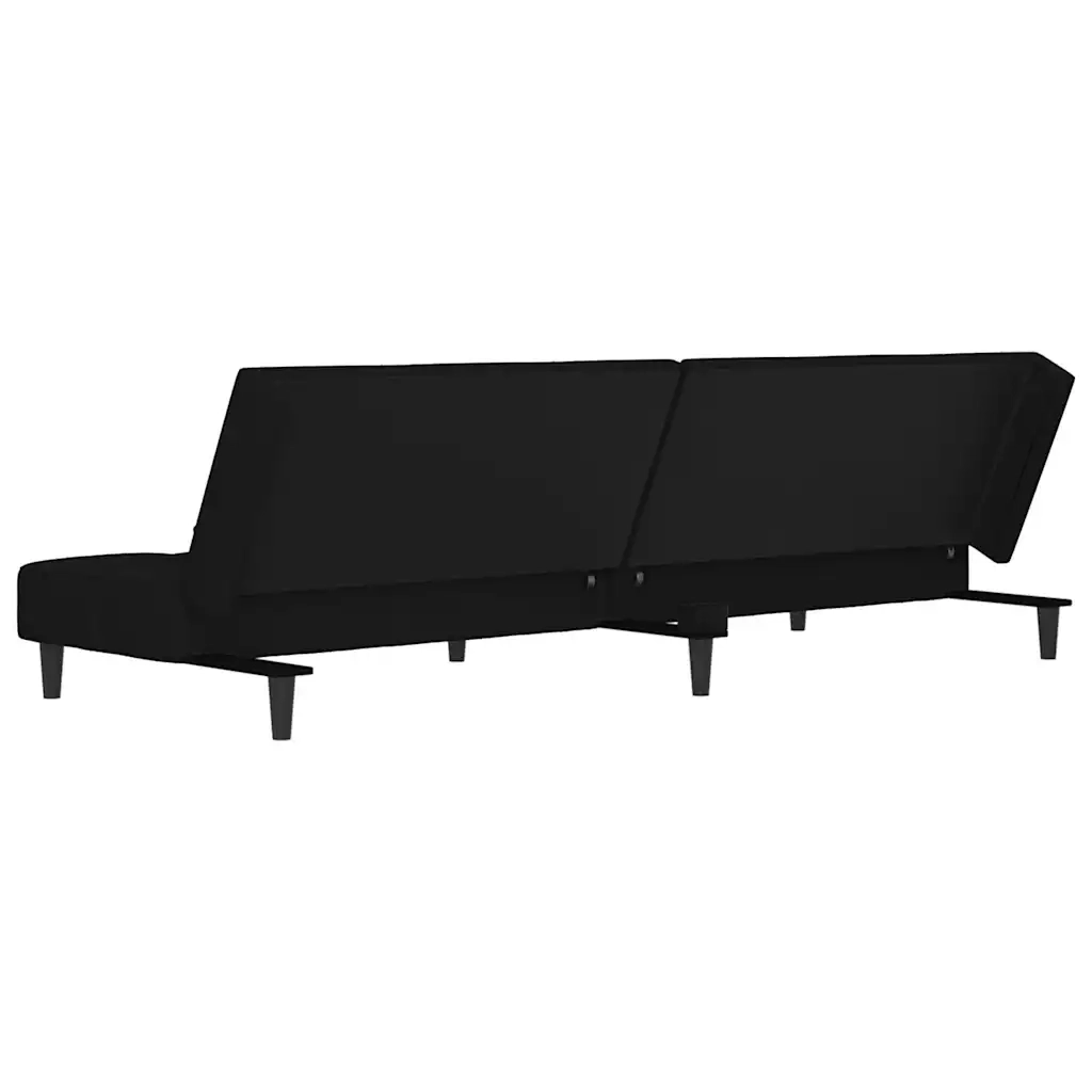 Divano letto | Sof¨¤ letto | Letto singolo a 2 Posti con 2 Cuscini Nero in Velluto
