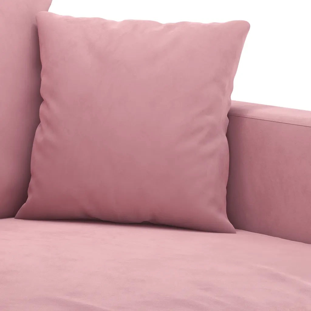 Set di Divani 3 pz con Cuscini rosa in Velluto